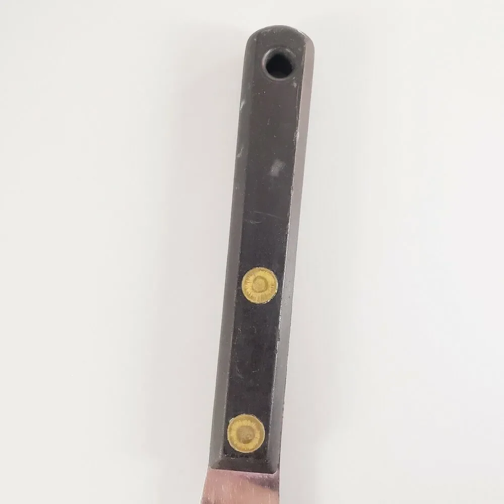 Vtg Stainless Steel Icing Spatula Frosting Spreader Riveted Black Handle Baking